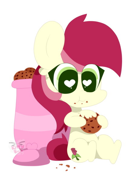 Size: 3024x4032 | Tagged: adorarose, artist:kittyrosie, cookie, cookie jar, cute, derpibooru import, earth pony, female, food, heart eyes, mare, pony, roseluck, safe, simple background, solo, transparent background, wingding eyes
