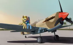 Size: 6700x4186 | Tagged: safe, artist:mrscroup, derpibooru import, oc, unofficial characters only, pegasus, pony, absurd resolution, p-40e kittyhawk, plane