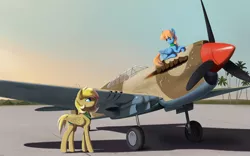 Size: 6700x4186 | Tagged: safe, artist:mrscroup, derpibooru import, oc, unofficial characters only, pony, absurd resolution, p-40e kittyhawk, plane