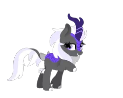 Size: 2500x2000 | Tagged: safe, artist:sugarstraw, derpibooru import, oc, oc:silvernight, unofficial characters only, kirin, bow, cloven hooves, female, high res, hooves, kirinified, leonine tail, lineless, looking sideways, mare, purple eyes, simple background, solo, species swap, tail bow, transparent background
