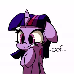 Size: 564x564 | Tagged: safe, artist:bloodatius, derpibooru import, twilight sparkle, twilight sparkle (alicorn), alicorn, pony, cute, floppy ears, oof, reaction image, simple background, solo, twiabetes, white background