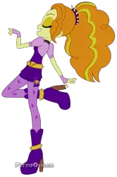 Size: 806x1216 | Tagged: safe, artist:doroshll, derpibooru import, adagio dazzle, equestria girls, clothes, eyes closed, female, simple background, solo, transparent background