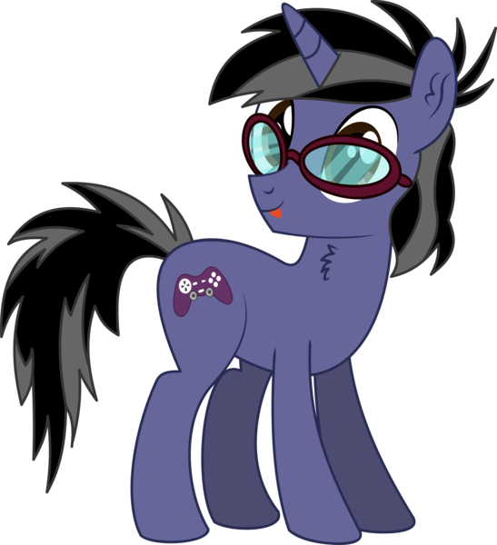 Size: 4642x5094 | Tagged: safe, artist:cyanlightning, derpibooru import, oc, oc:ngkq, unofficial characters only, pony, unicorn, 2019 community collab, derpibooru community collaboration, .svg available, absurd resolution, chest fluff, ear fluff, glasses, male, simple background, solo, stallion, tongue out, transparent background, vector