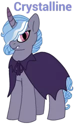 Size: 800x1280 | Tagged: safe, artist:sandwichbuns, derpibooru import, oc, pony, unicorn, cloak, clothes, female, mare, offspring, parent:king sombra, parent:princess platinum, simple background, solo, transparent background