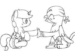 Size: 1400x1000 | Tagged: suggestive, artist:spritepony, derpibooru import, gabby, oc, oc:sprite, alicorn, gryphon, adult foal, alicorn oc, cute, diaper, diaper fetish, fetish, gabbybetes, giggling, horn, pattycakes, poofy diaper, sitting, sketch, wings