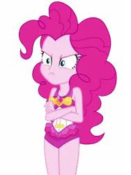 Size: 1536x2048 | Tagged: safe, artist:loneboy48, derpibooru import, edit, edited screencap, editor:lonely fanboy48, screencap, pinkie pie, equestria girls, equestria girls series, forgotten friendship, :c, >:c, angry, background removed, beach, clothes, crossed arms, cute, female, frown, image, not a vector, one-piece swimsuit, pinkie pie is not amused, png, solo, swimsuit, unamused