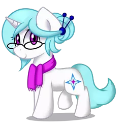 Size: 1500x1500 | Tagged: safe, artist:daromius, derpibooru import, oc, oc:snow star, pony, unicorn, clothes, female, glasses, mare, scarf, simple background, solo, transparent background