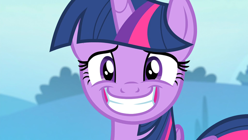 Size: 1920x1080 | Tagged: safe, derpibooru import, screencap, twilight sparkle, twilight sparkle (alicorn), alicorn, pony, to where and back again, bust, female, forced smile, grin, gritted teeth, mare, outdoors, poker face, portrait, smiling, solo, wallpaper