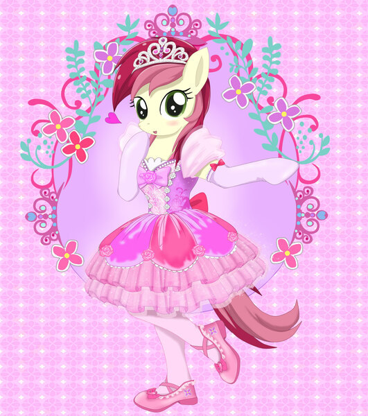 Size: 2300x2600 | Tagged: safe, artist:avchonline, derpibooru import, roseluck, anthro, earth pony, plantigrade anthro, adorarose, arm hooves, ballerina, ballet, blushing, canterlot royal ballet academy, clothes, cute, dress, female, gloves, jewelry, long gloves, mare, pantyhose, pretty, shoes, skirt, solo, tiara, tights, tutu, tutu cute