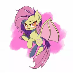 Size: 2048x2048 | Tagged: safe, artist:nanima, derpibooru import, fluttershy, bat pony, pony, bat ponified, female, flutterbat, looking at you, mare, race swap, solo