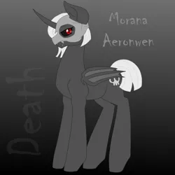 Size: 2000x2000 | Tagged: safe, artist:glacierfrostclaw, derpibooru import, oc, oc:morana aeronwen, alicorn, bat pony, bat pony alicorn, pony, bat wings, curved horn, female, horn, mare, sister of death, sisters of the apocalypse, skull mask, wings