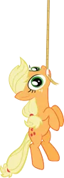 Size: 622x1735 | Tagged: safe, artist:breadking, derpibooru import, applejack, earth pony, pony, female, hatless, mare, missing accessory, mouth hold, rope, simple background, solo, transparent background, vector