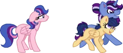 Size: 905x395 | Tagged: safe, artist:summersketch-mlp, derpibooru import, oc, oc:aurora codex, oc:dusk star, oc:galaxy guard, pony, kindverse, offspring, parent:flash sentry, parent:silver script, parent:twilight sparkle, parents:flashlight, parents:twiscript