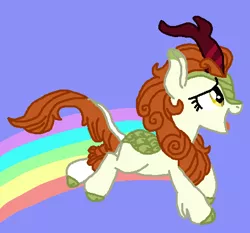 Size: 491x458 | Tagged: a kirin tale, artist:nightshadowmlp, autumn blaze, cropped, derpibooru import, edit, edited screencap, happy, kirin, ms paint, rainbow, safe, scene interpretation, screencap, solo, sounds of silence