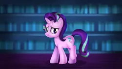 Size: 1200x685 | Tagged: safe, artist:n0kkun, derpibooru import, starlight glimmer, pony, unicorn, female, looking at you, mare, raised hoof, smiling, solo