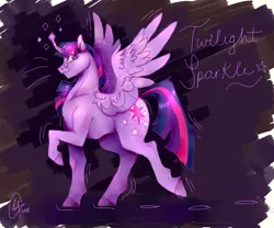 Size: 1280x1067 | Tagged: safe, artist:yowza-buckaroo, derpibooru import, twilight sparkle, twilight sparkle (alicorn), alicorn, pony, colored hooves, female, glasses, glowing horn, horn, looking at you, mare, pince-nez, solo
