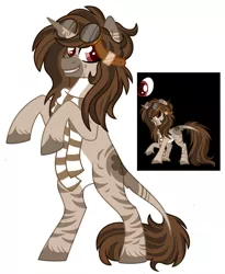 Size: 1600x1950 | Tagged: safe, artist:missmele-madness, derpibooru import, oc, oc:raine, pony, unicorn, clothes, goggles, rearing, scarf, solo