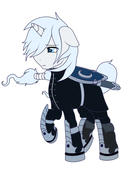 Size: 1506x2046 | Tagged: safe, artist:darkstorm mlp, derpibooru import, oc, oc:wishing star, unofficial characters only, pony, unicorn, 2019 community collab, derpibooru community collaboration, clothes, shield, simple background, solo, sword, transparent background, uniform, weapon