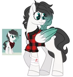 Size: 1117x1167 | Tagged: safe, artist:missmele-madness, derpibooru import, oc, oc:marielle, pegasus, pony, clothes, female, mare, plaid shirt, shirt, solo, two toned wings, unmoving plaid, wings