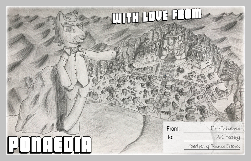 Size: 4082x2630 | Tagged: safe, artist:dreadpon, derpibooru import, doctor caballeron, pony, babylon, contest, desert, lost city, mesopotamia, monochrome, phoenician, sumerian, traditional art