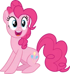 Size: 3000x3170 | Tagged: safe, artist:cloudyglow, derpibooru import, pinkie pie, earth pony, pony, not asking for trouble, .ai available, cute, diapinkes, female, mare, open mouth, simple background, smiling, solo, transparent background, vector