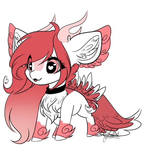 Size: 1000x1000 | Tagged: safe, artist:ohflaming-rainbow, derpibooru import, oc, oc:athena, original species, chibi, female, horns, simple background, solo, transparent background