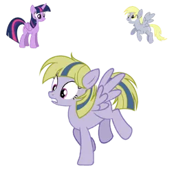 Size: 1024x1010 | Tagged: safe, artist:sapphiretwinkle, derpibooru import, derpy hooves, twilight sparkle, twilight sparkle (alicorn), oc, alicorn, pony, crack shipping, female, lesbian, offspring, parents:twerpy, shipping, twerpy