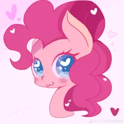 Size: 4096x4096 | Tagged: safe, artist:gxtjojo, derpibooru import, pinkie pie, earth pony, pony, :3, absurd resolution, blushing, bust, colored pupils, cute, diapinkes, female, heart, heart eyes, looking at you, mare, portrait, smiling, solo, wingding eyes