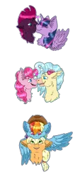 Size: 1024x2268 | Tagged: safe, artist:lastbutnotalise, derpibooru import, applejack, pinkie pie, princess skystar, rainbow dash, tempest shadow, twilight sparkle, twilight sparkle (alicorn), alicorn, pony, my little pony: the movie, appledash, female, lesbian, shipping, simple background, skypie, tempestlight, transparent background