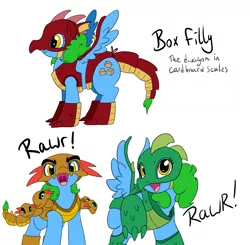 Size: 1500x1468 | Tagged: safe, artist:dudey64, derpibooru import, oc, oc:box-filly, pony, clothes, costume, dragon costume, female, filly