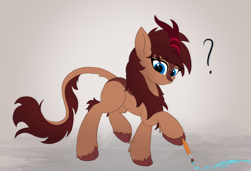 Size: 2405x1636 | Tagged: safe, artist:atlas-66, derpibooru import, oc, oc:atlas, unofficial characters only, kirin, sounds of silence, cloven hooves, drawing, female, kirinified, solo, species swap