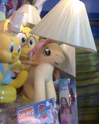 Size: 480x600 | Tagged: safe, derpibooru import, fluttershy, pony, bootleg, image, irl, jpeg, lamp, looney tunes, paw patrol, photo, plushie, spongebob squarepants, spongebob squarepants (character), tweety bird, wat