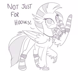 Size: 1098x1017 | Tagged: safe, artist:sintakhra, derpibooru import, silverstream, classical hippogriff, hippogriff, pony, tumblr:studentsix, clothes, cute, diastreamies, jewelry, keychain, looking at you, necklace, quadrupedal, socks, solo, stair keychain, striped socks, wardrobe misuse