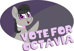 Size: 1989x1383 | Tagged: safe, artist:binkyt11, derpibooru import, octavia melody, earth pony, pony, derpibooru, bowtie, female, looking at you, mare, medibang paint, meta, simple background, solo, the great derpi election of 2018, transparent background, voting