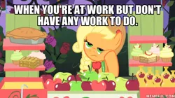 Size: 600x337 | Tagged: apple, applejack, cake, caption, clothes, derpibooru import, dress, edit, edited screencap, food, gala dress, image macro, meme, pie, safe, screencap, solo, text, the best night ever