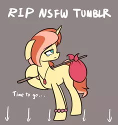 Size: 1174x1246 | Tagged: safe, artist:puetsua, derpibooru import, oc, oc:bumpy wish, unofficial characters only, pony, bindle, crying, female, solo, tumblr, tumblr 2018 nsfw purge, tumblr drama