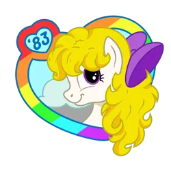 Size: 3218x3206 | Tagged: safe, artist:binkyt11, artist:xvzv, derpibooru import, edit, surprise, pegasus, pony, 1983, 35th anniversary, 80s, adoraprise, bow, bust, cloud, cute, female, g1, g1 to g4, g2, g3, g3.5, generation leap, hair bow, heart, logo, looking back, mare, solo, starry eyes, vector, wingding eyes