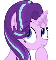 Size: 492x523 | Tagged: safe, artist:peahead, derpibooru import, starlight glimmer, pony, unicorn, eye clipping through hair, movie accurate, solo, thinking
