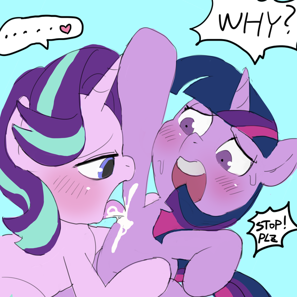 Size: 1800x1800 | Tagged: questionable, artist:baigak, derpibooru import, starlight glimmer, twilight sparkle, pony, unicorn, armpit fetish, armpit licking, armpits, blushing, female, fetish, licking, mare, open mouth, tongue out