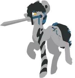 Size: 950x980 | Tagged: safe, artist:redkoyotek, derpibooru import, oc, oc:moorestrike, unofficial characters only, earth pony, pony, 2019 community collab, derpibooru community collaboration, male, simple background, solo, sword, transparent background, weapon