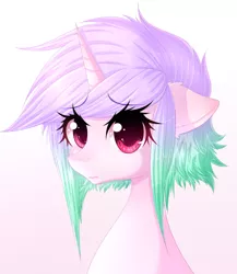 Size: 1280x1474 | Tagged: safe, artist:fluffymaiden, derpibooru import, oc, oc:reverie, unofficial characters only, pony, unicorn, female, floppy ears, gradient background, looking at you, mare, solo