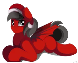 Size: 3888x3166 | Tagged: safe, artist:conrie, derpibooru import, oc, oc:queen phillip, unofficial characters only, alicorn, bat pony, changeling, christmas, christmas changeling, commission, disguise, disguised changeling, female, google drive, hat, hearth's warming eve, holiday, male, mare, santa hat, simple, simple background, solo, stallion