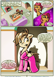 Size: 706x1000 | Tagged: safe, artist:whateverbender, derpibooru import, babs seed, featherweight, pony, comic:flock together birthday, animated, comic, crossdressing, drunker babs, explicit source, female, foal, frame by frame, gif, male, squigglevision