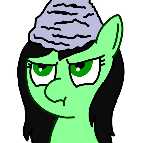 Size: 1000x1000 | Tagged: safe, artist:anonymous, derpibooru import, oc, oc:anonfilly, unofficial characters only, pony, female, filly, frown, hat, scrunchy face, simple background, solo, tinfoil hat, transparent background