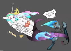 Size: 1280x915 | Tagged: safe, artist:backlash91, derpibooru import, princess celestia, oc, oc:silfoe, alicorn, pony, clothes, female, mare, scroll, slippers