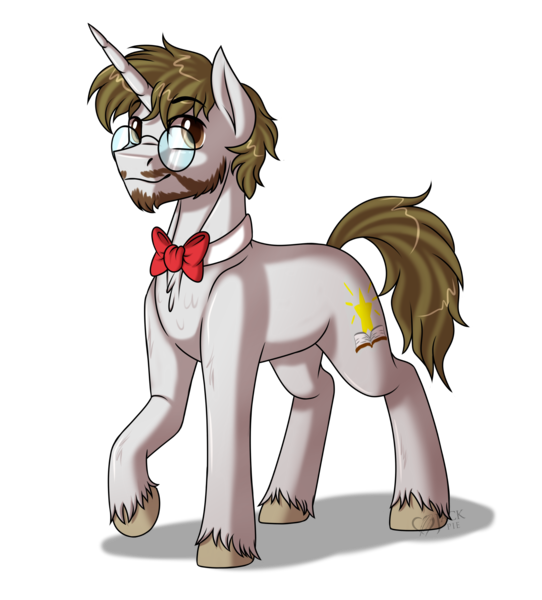 Size: 2800x3100 | Tagged: safe, artist:jack-pie, derpibooru import, oc, oc:arboreal shelter, unofficial characters only, pony, bowtie, facial hair, glasses, male, simple background, smiling, solo, stallion, transparent background