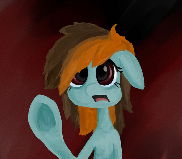 Size: 600x524 | Tagged: safe, artist:restartbob, deleted from derpibooru, derpibooru import, oc, oc:mercury vapour, earth pony, pony, sad, solo, underhoof, worried