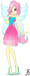 Size: 641x1605 | Tagged: safe, artist:sparkling-sunset-s08, derpibooru import, fluttershy, fairy, human, equestria girls, clothes, crossover, fairy wings, hasbro, hasbro studios, high heels, humanized, magic winx, rainbow s.r.l, shoes, sleeveless, winged humanization, wings, winx club, winxified