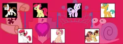 Size: 1574x560 | Tagged: safe, artist:alphamonouryuuken, artist:kianamai, derpibooru import, apple bloom, diamond tiara, pipsqueak, snails, oc, oc:api apple, oc:peach fuzz, oc:rowdy ruff, oc:spice, pony, unicorn, kilalaverse, kilalaverse ii, bisexual, cutie mark, diamondbloom, diamondsnail, family tree, female, filly, lesbian, magical lesbian spawn, male, next generation, offspring, parent:apple bloom, parent:diamond tiara, parent:pipsqueak, parent:snails, parents:diamondbloom, parents:diamondsnail, parents:pipbloom, pipbloom, polygamy, ribbon, shipping, straight, the cmc's cutie marks