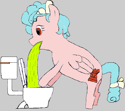 Size: 500x443 | Tagged: safe, artist:ewxep, derpibooru import, cozy glow, pony, marks for effort, ms paint, toilet, transmogrification, vomit, why